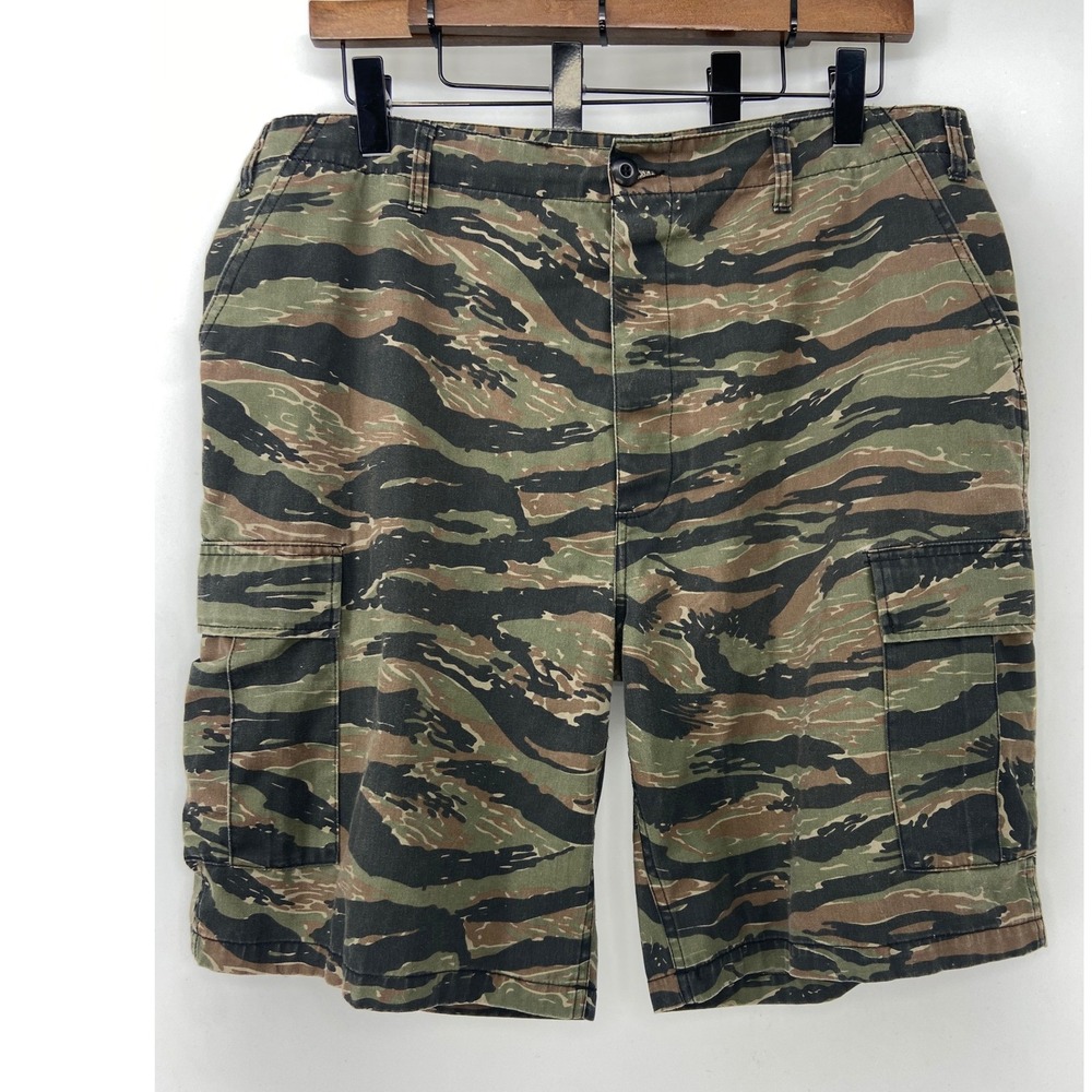 Military Rothco Shorts Mens Large Green Tiger Stripe Camo BDU Tactical Cargo